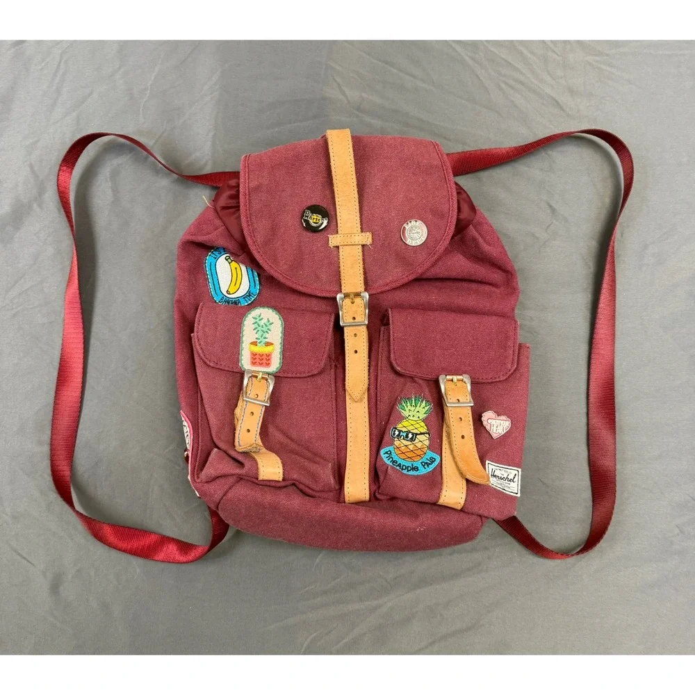 Herschel Supply Co Select Series Burgundy Dawson Backpack Patches Leather Trim